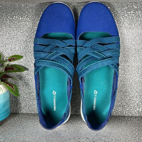 MERRELL Blue Flora Kye Sodalite Atlantis Weave Slip On Sneakers Shoes Size 8 - Picture 7 of 7